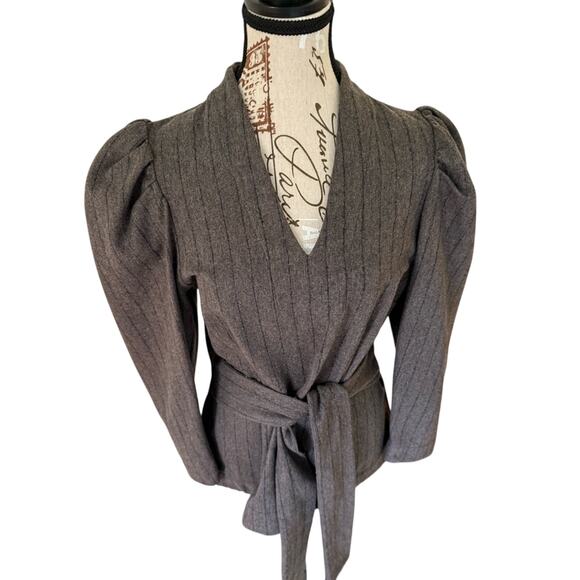 EUC Sea New York Top Noemie Blouse with Belted Waist - Size 8 - Picture 2 of 12